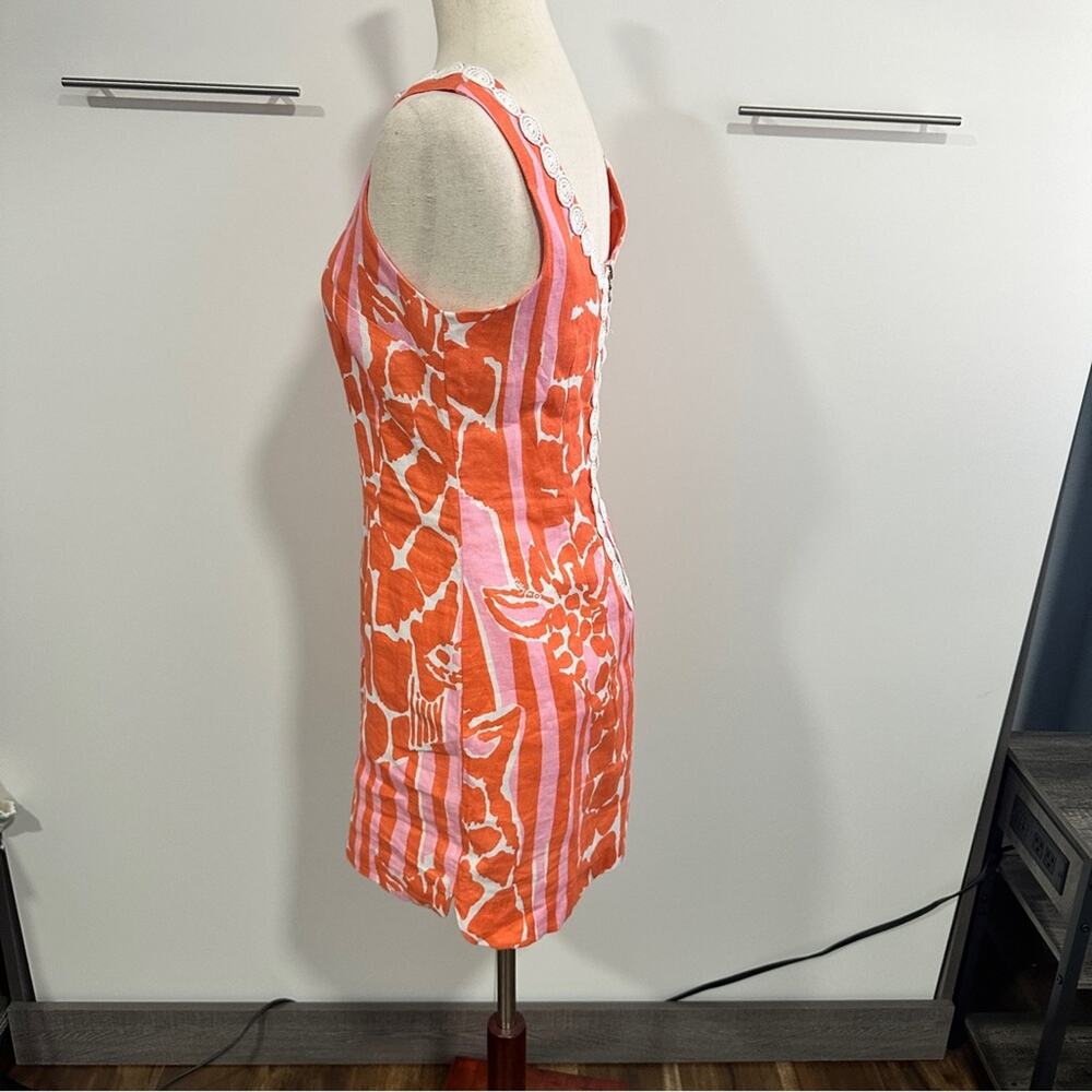 Lilly Pulitzer Size 4 Dress Summer Orange Pink Chic Coastal Resort Beach Pool - Picture 6 of 16